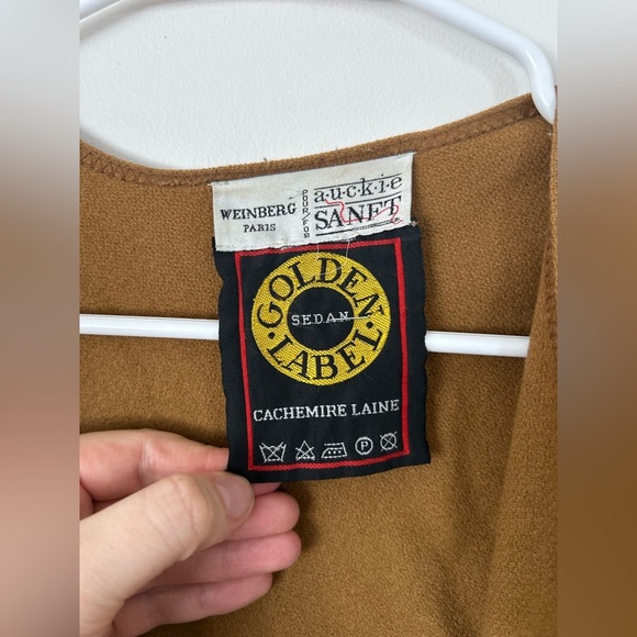 Vintage Camel Cashmere Wool Cape/Tabbard/Poncho by Weinberg Paris - Picture 3 of 6